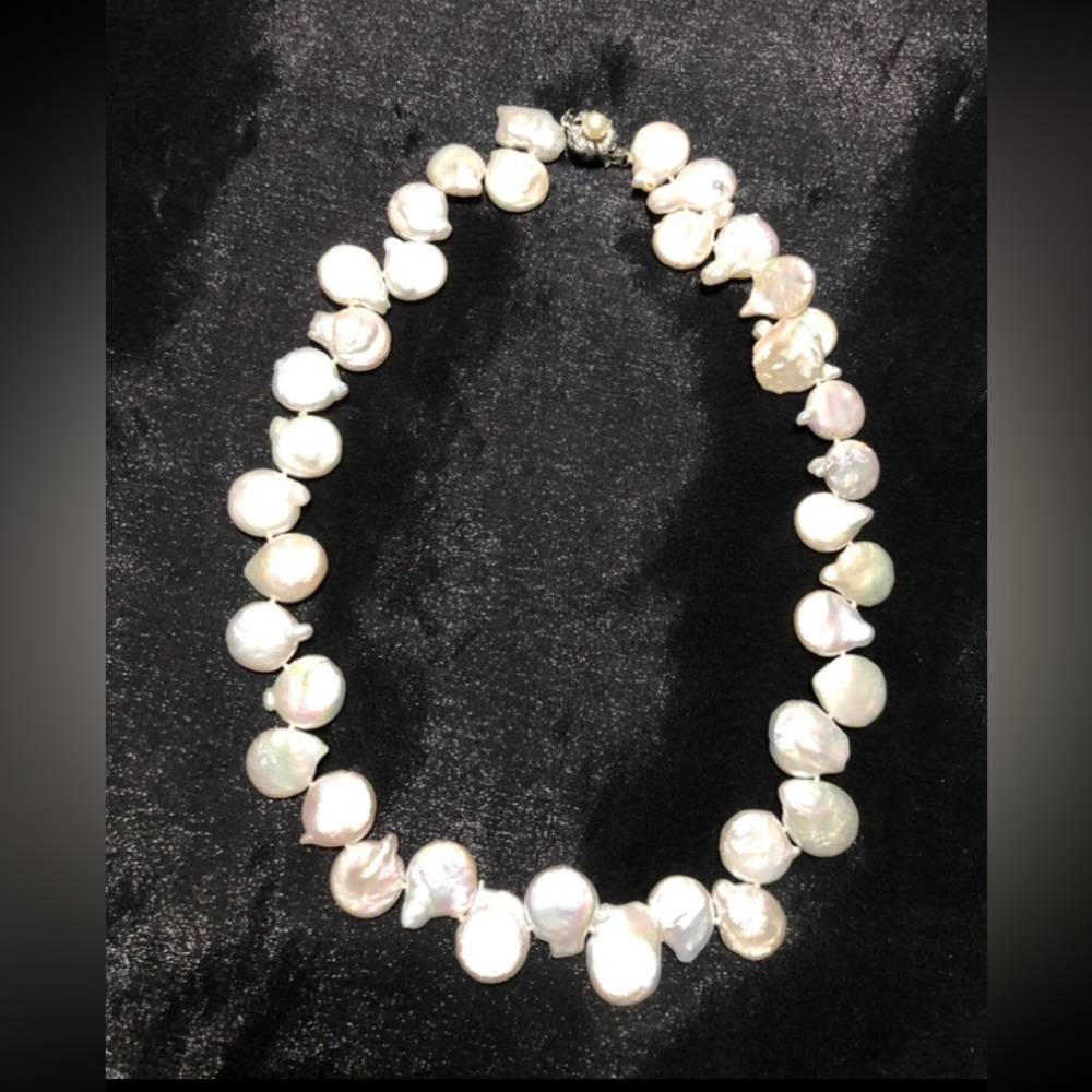 Natural Baroque Keshi Pear Necklace